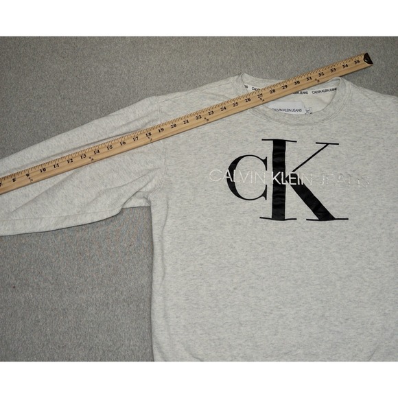 Calvin Klein CK Classic Logo Crew Neck Fleece Sweatshirt Womens XS Casual - Picture 5 of 8